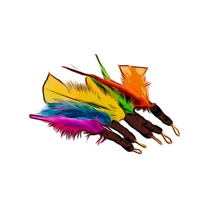 Picture of 5 pack of colourful feather refill toys