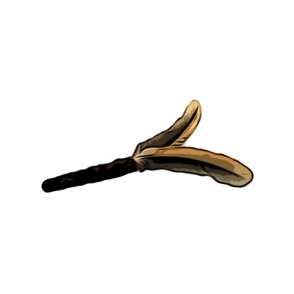 Picture of MUNIFICENT XXL Mushroom's dual colour natural hen chicken feather handmade fetch toy for cat - stealth version -