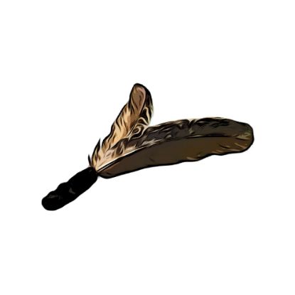 Picture of MUNIFICENT Dotty's handmade natural hen feather fetch toy for cat stealth version