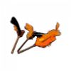 Picture of HALLOWEEN Themed 3 pack Cat catnip sticks natural wood turned into chewable toy with feathers
