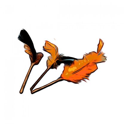 Picture of HALLOWEEN Themed 3 pack Cat catnip sticks natural wood turned into chewable toy with feathers