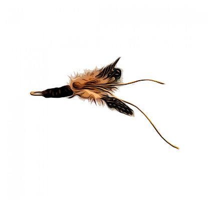 Picture of TAN Handmade from natural Guinea Fowl feathers and hemp refill toy for frenzy & da bird type wand teasers