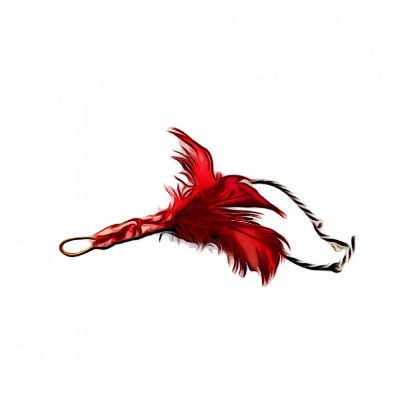 Picture of Striped handmade refill toy with strings for frenzy & da bird type wand teasers