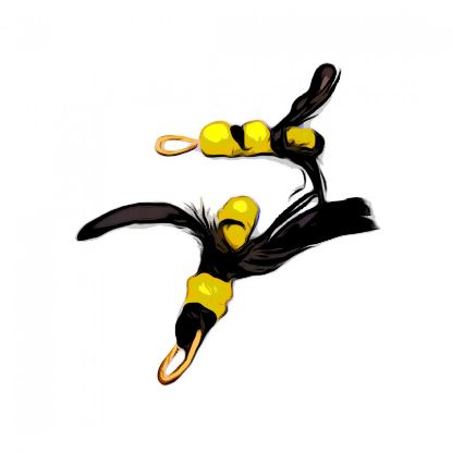 Picture of SET OF 2 - Yellow and black BEES made out of feathers and fluffy stem wand teaser refill