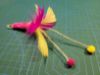 Picture of Dual Colour Handmade feather hemp and pompon refill toy for frenzy & da bird type wand teasers