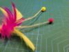 Picture of Dual Colour Handmade feather hemp and pompon refill toy for frenzy & da bird type wand teasers
