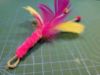 Picture of Dual Colour Handmade feather hemp and pompon refill toy for frenzy & da bird type wand teasers
