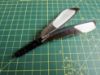 Picture of Handmade Black and white Magpie feather fetch toy for cat stealth version
