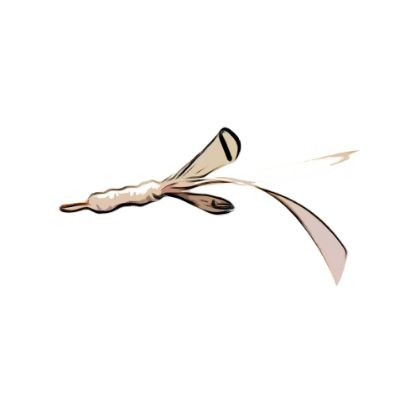 Picture of White pheasant feather and ribbon wand refill for Da Bird Frenzy wand 