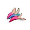 Picture of 3 PACK of handmade colourful felt mice filled with catnip with feather tails (Random colours)
