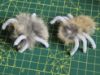 Picture of 3 pack of handmade scary furry spiders made of real rabbit fur for halloween