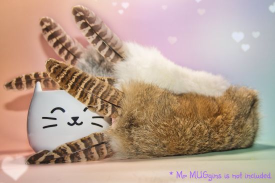 Picture of Real rabbit fur kicker with catnip and feathers tail, cotton tail or no tail 