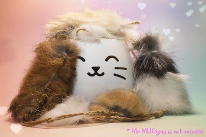 Picture of Small real rabbit fur mouse wand teaser: the ultimate feline playtime experience